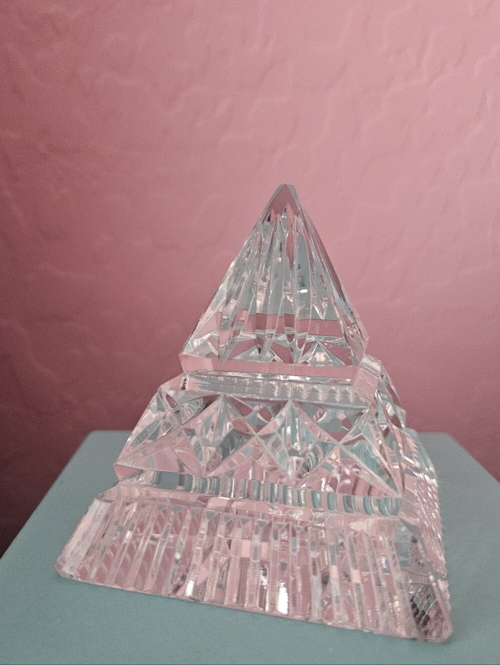 Waterford Crystal Cut Crystal Pyramid Paperweight